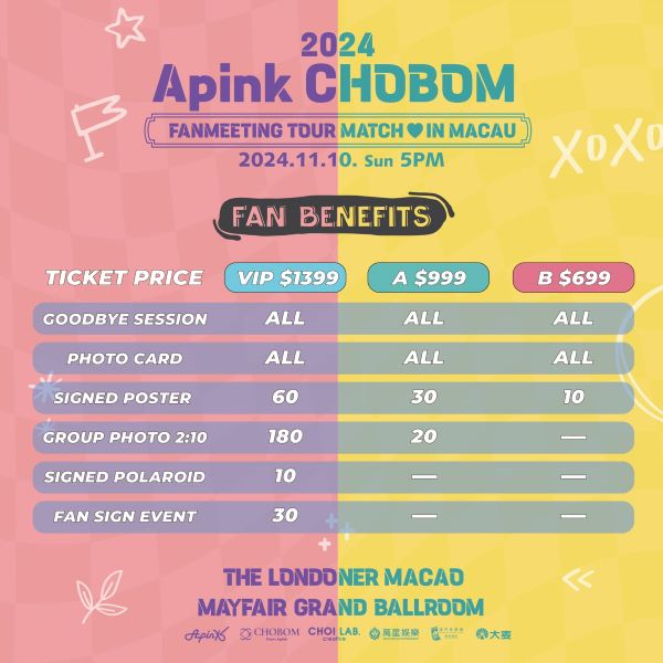 2024 Apink CHOBOM FANMEETING TOUR MATCH IN MACAU 粉絲福利